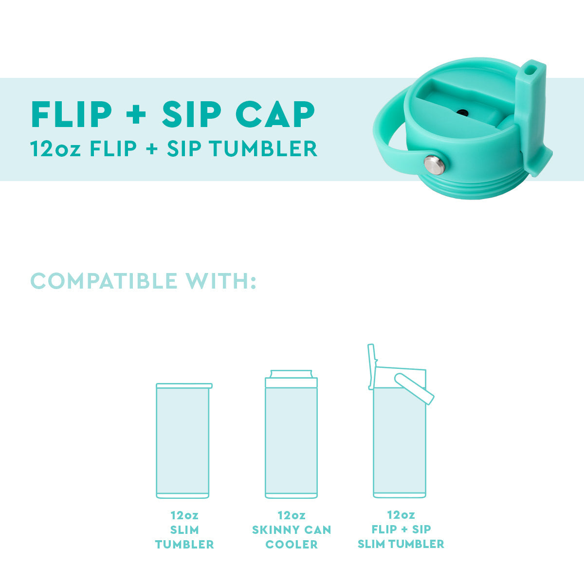 Aqua Flip + Sip Cap 12oz Slim Tumbler - Leakproof Stainless Steel Water Bottle for Travel, Gym & Office - BPA Free Insulated Cup with Flip Lid for Hot & Cold Drinks