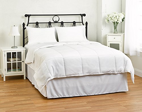 Natural Comfort White Down Alternative Comforter - Hypoallergenic & Breathable Embossed Microfiber Shell - Lightweight Filling - Full/Queen Size - Perfect for All Seasons, Bedroom & Guest Room Decor