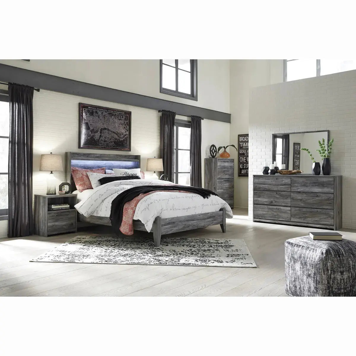 Baystorm Nightstand B221 - Modern Bedside Table with Drawer, Wooden Night Stand for Bedroom, Perfect for Small Spaces & Apartment Living