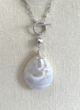 2-Way Convertible Mother of Pearl Necklace in Sterling Silver - Perfect for Layering or Wearing Solo as a Statement Piece