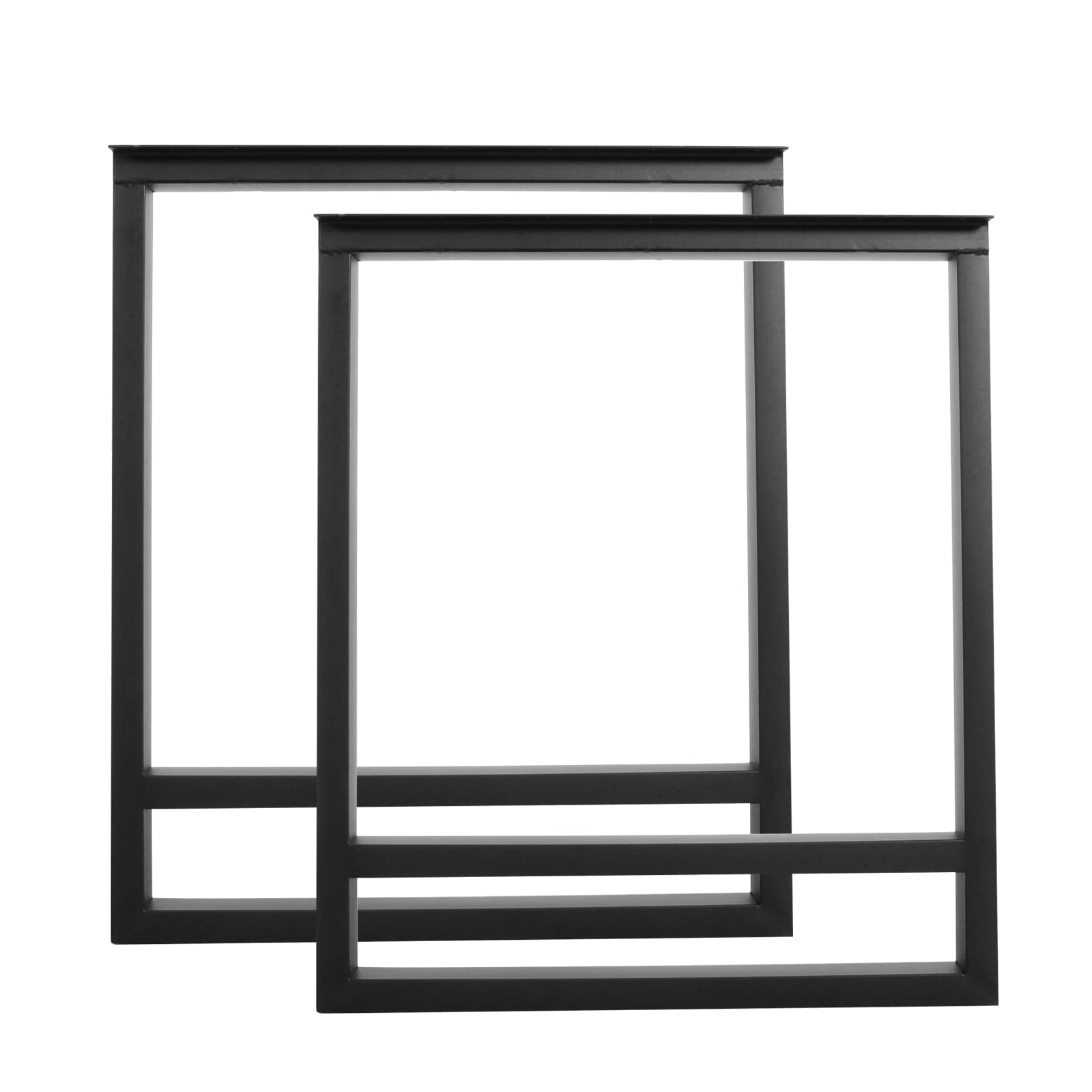 Heavy Duty Metal Table Legs Set of 2 - 28x20 Inch Square Tube Iron Legs for DIY Desk, Dining Table, Office Furniture - Sturdy Steel Bench Legs Country Style | Perfect for Home Office, Restaurant, Cafe & Workshop Decor