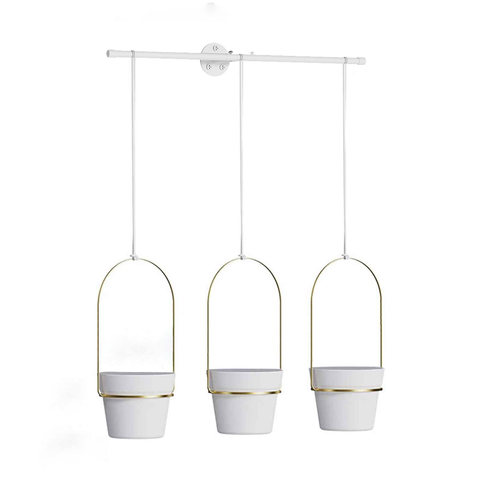 Modern Metal Hanging Plant Holder - Indoor/Outdoor Wall & Ceiling Planter for Flowers, Succulents, Herbs - Boho Home Decor & Garden Art (Perfect for Living Room, Bedroom, Patio, Balcony)