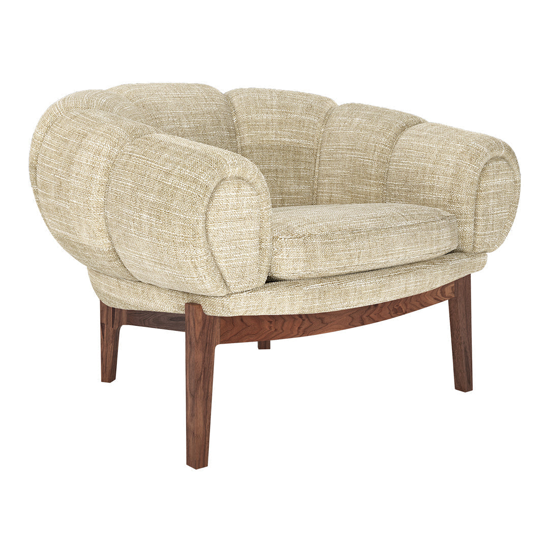 Comfortable Croissant Lounge Chair for Living Room - Modern Accent Chair with Soft Cushion for Relaxing, Reading & Napping