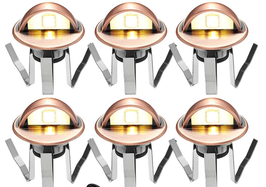 FVTLED Low Voltage LED Deck Lights Kit - 12V Warm White Bronze Recessed Landscape Lighting for Outdoor Garden, Yard, Pathway & Stair Steps | Durable Weatherproof Deck & Patio Lighting