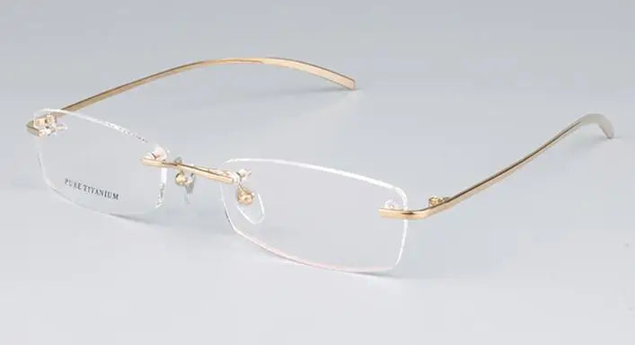 Brightzone Women's Rimless Square Rectangle Titanium Eyeglasses Frame - Lightweight Comfortable Glasses for Work, Reading & Fashion (Style 710028)