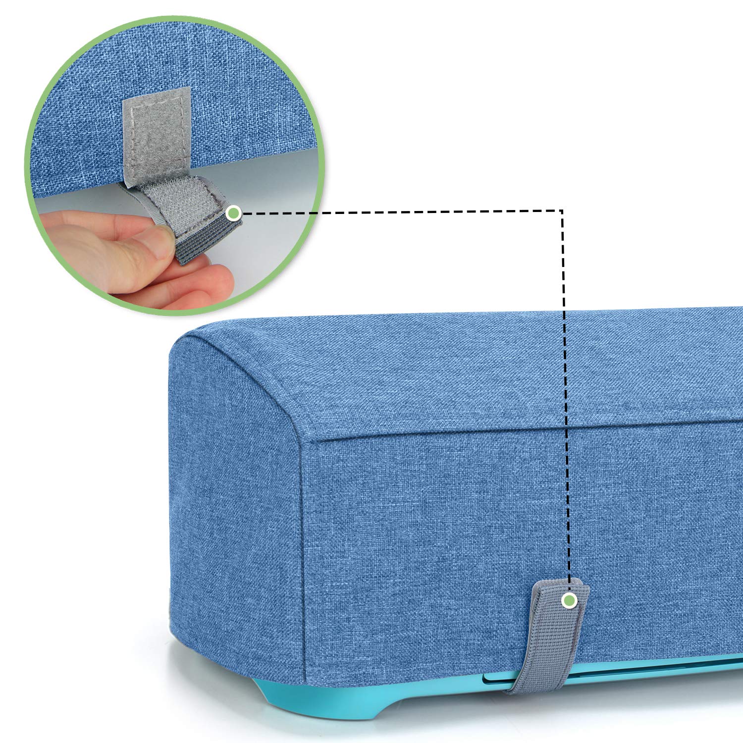 Luxja Dust Cover for Cricut Explore Air & Air 2 - Machine Protector with Back Pockets, Blue Fabric Crafting Accessory - Perfect for Scrapbooking, Vinyl Cutting & DIY Projects
