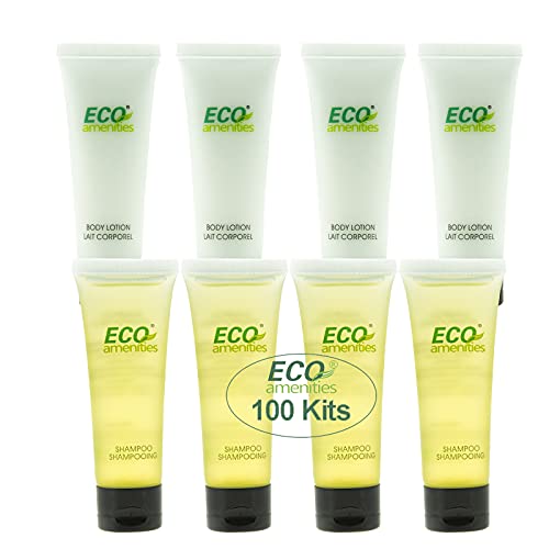 200 PCS (100 Kits) Bulk Hotel Shampoo & Body Lotion Travel Size Toiletries Set - 2-Piece Personal Hygiene Kit for Hotels, Gyms, Travel & Guest Amenities