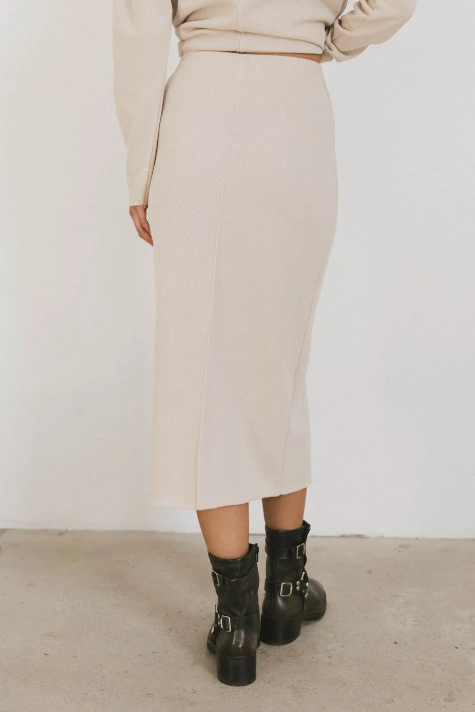 Harden Midi Skirt in Taupe - Women's Casual High Waist Flowy Skirt | Perfect for Work, Date Night & Spring Outfits