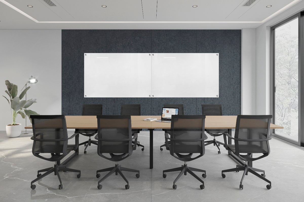 dark grey panel / 3600W x 1200H glassboard
