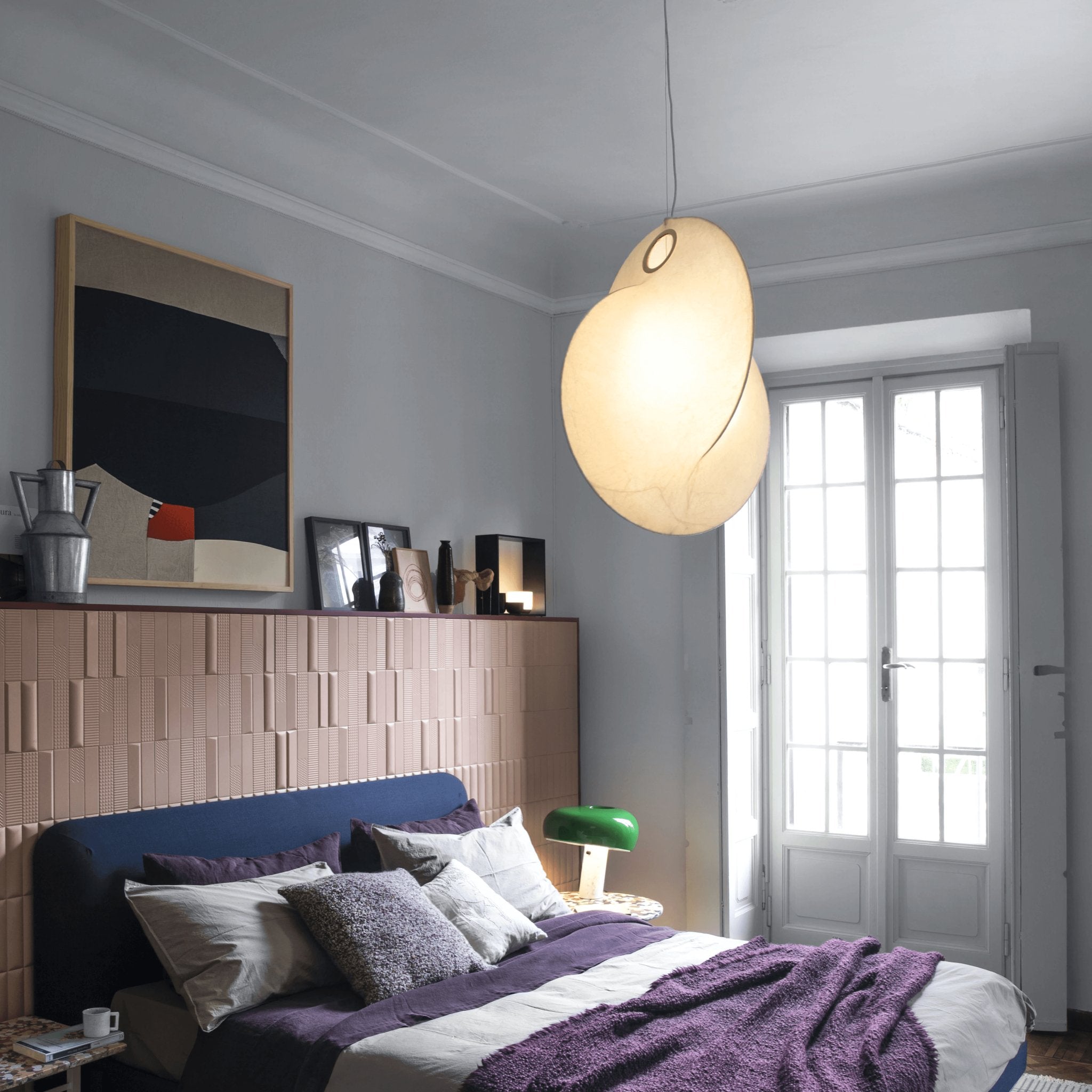 Modern Cocoon Pendant Light - Handwoven Rattan Hanging Lamp for Dining Room, Bedroom & Living Room - Boho Chic Ceiling Lighting Fixture for Home Decor