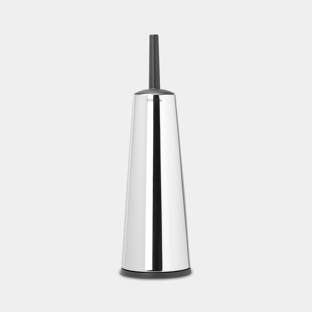 Brabantia Toilet Brush and Holder Set - Stainless Steel Bathroom Cleaning Tool with Hygienic Stand - Perfect for Modern Homes, Apartments, and Guest Bathrooms