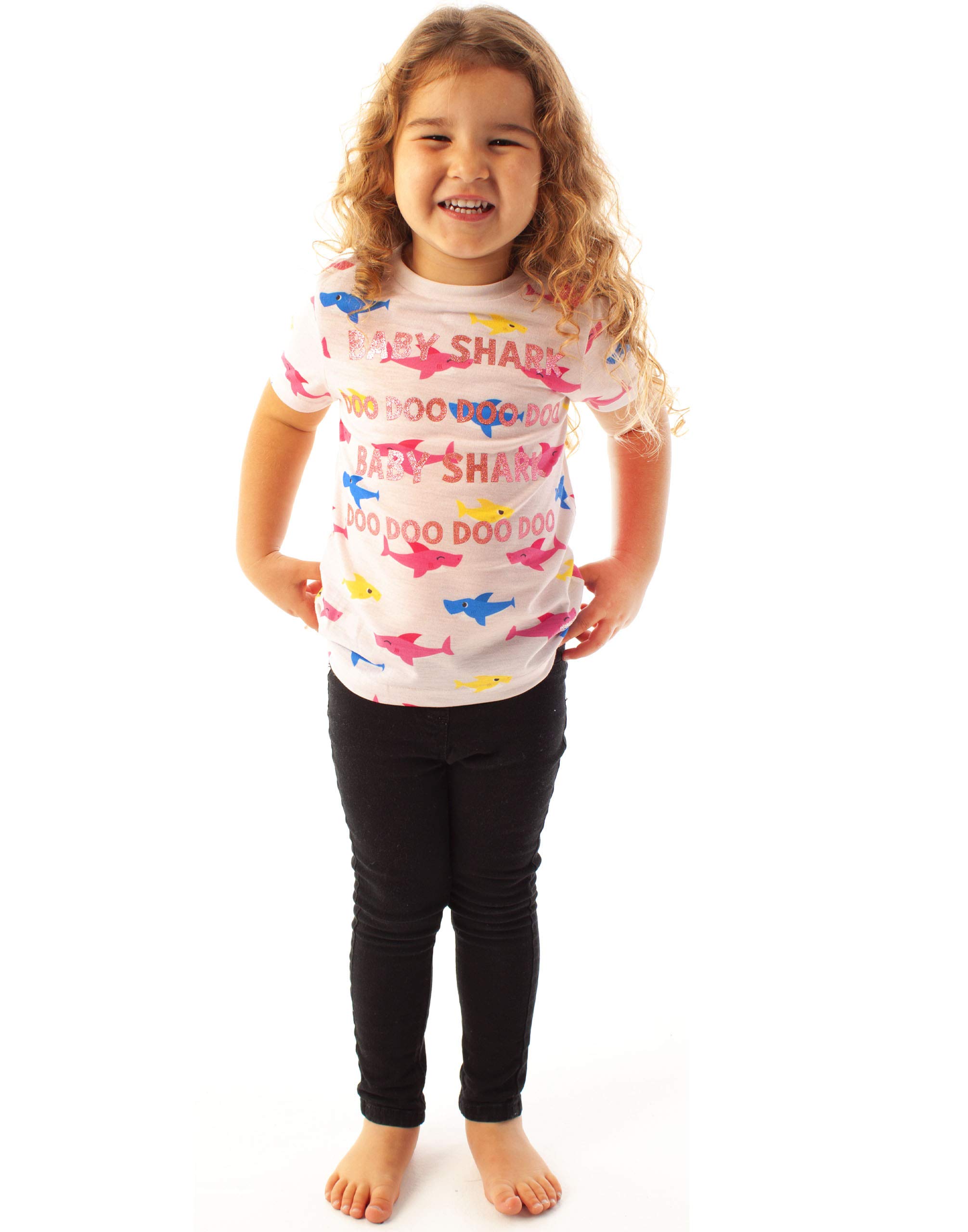 Baby Shark Glitter T-Shirt for Girls 5-6 Years - Playtime & Party Wear