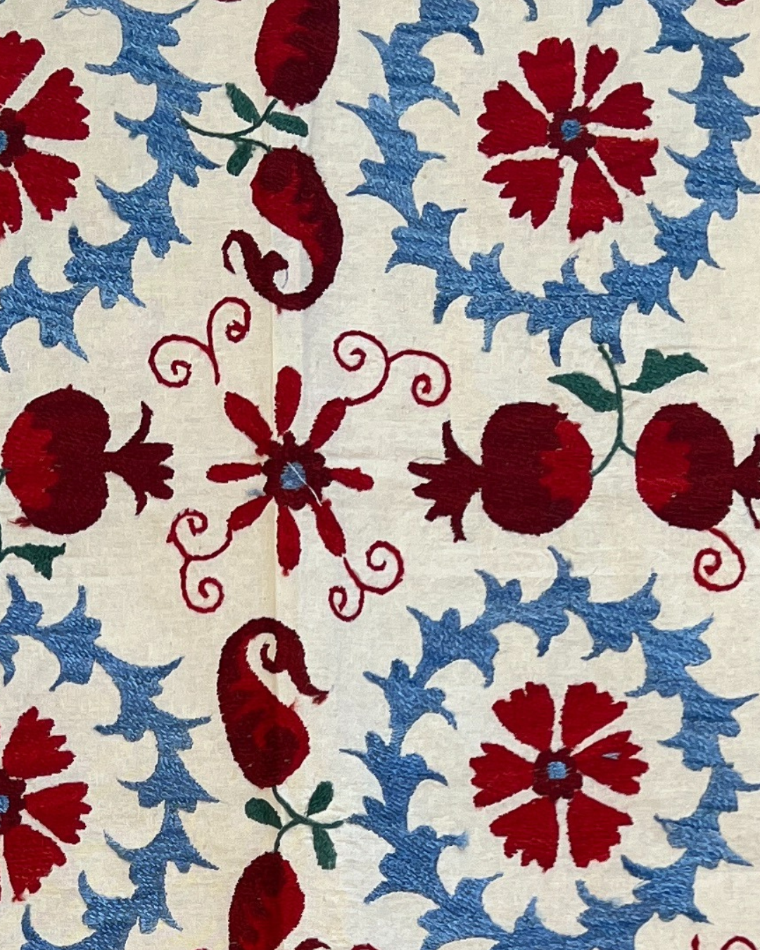 Extra Small Suzani 09 - Handmade Cotton Pillow Cover - Bohemian Home Decor for Living Room, Bedroom & Nursery