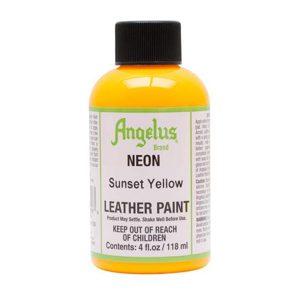 ANGELUS Neon Acrylic Leather Paint - 4 fl oz Bottle - Vibrant Colors for Leather Shoes, Bags & DIY Crafts - Perfect for Customizing Sneakers, Jackets & Accessories
