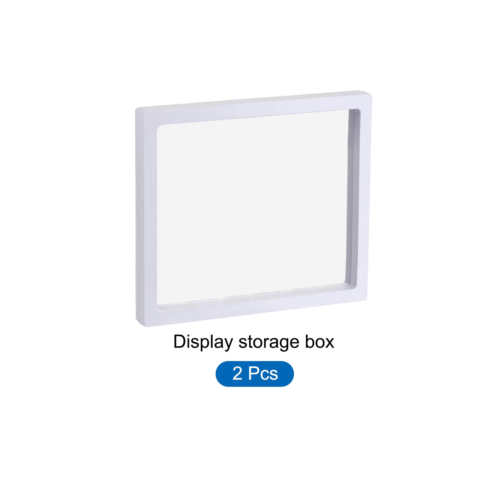 Meccanixity 3D Floating Jewelry Display Stand - 7.09 x 7.09 x 0.79 Inch White Frame Holder for Rings, Necklaces, Bracelets & Earrings (Pack of 2) - Perfect for Boutique Showcase, Wedding Ring Presentation & Retail Store Displays