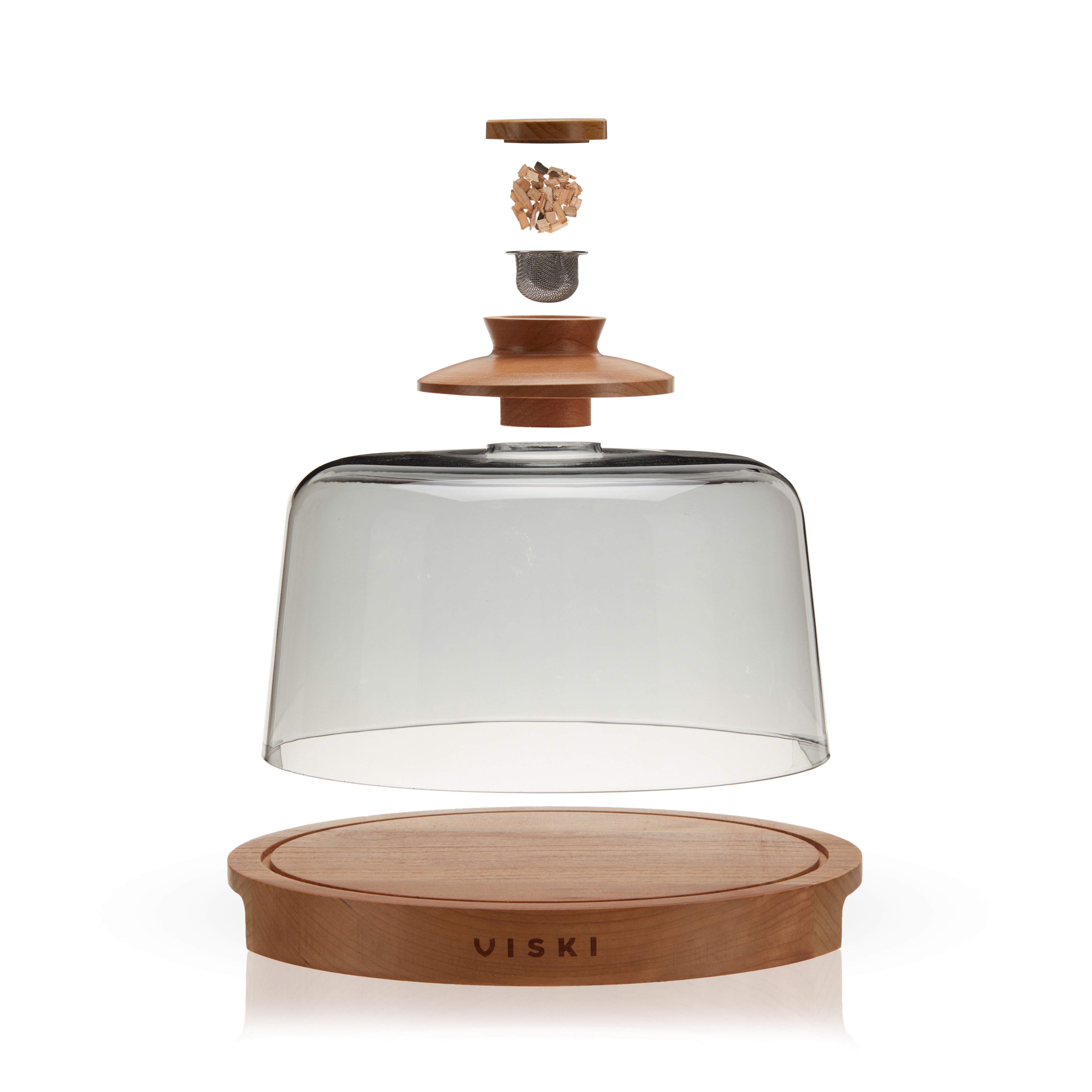 Premium Alchemi Smoked Cocktail Dome Kit - Whiskey & Cocktail Smoking Set with Glass Dome, Wooden Base & Reusable Sticks (Perfect for Home Bars, Parties & Gifts)