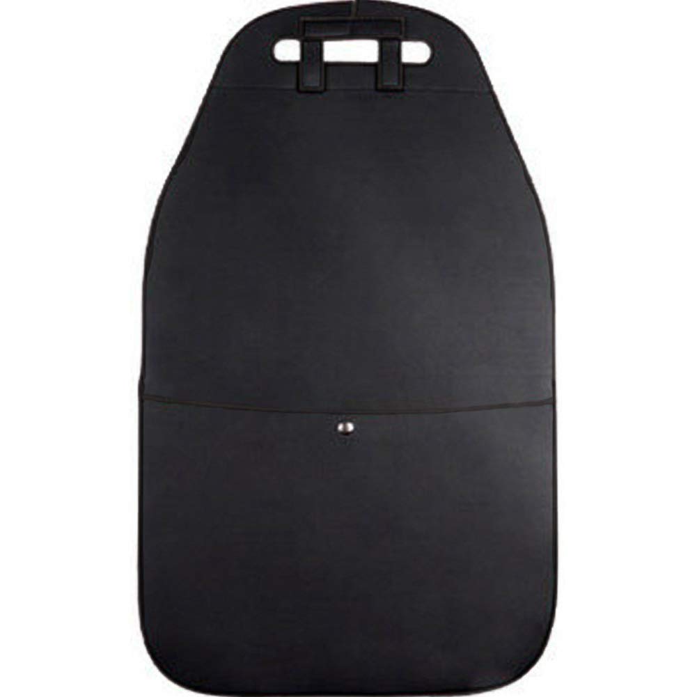 Universal Car Seat Back Protectors - 2 Pack Black Kick Mats with Storage Pocket for Kids & Adults | Waterproof & Stain-Resistant | Perfect for Family Road Trips & Daily Commutes