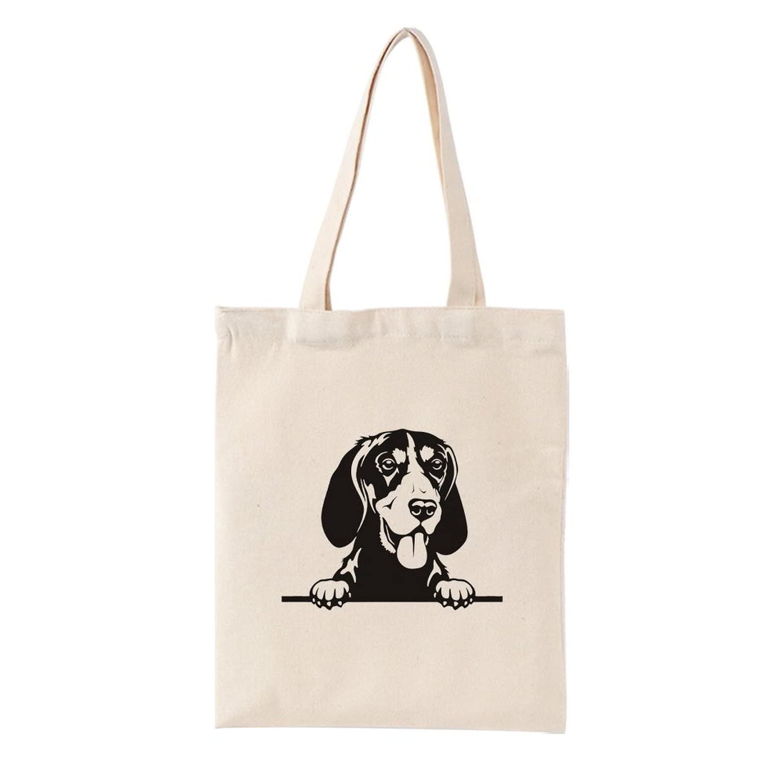 Brutek Coonhound Canvas Tote Bag for Women & Girls - Cute School Book Bag, Durable Shopping Shoulder Bag - Perfect for School, Work, Travel & Daily Use