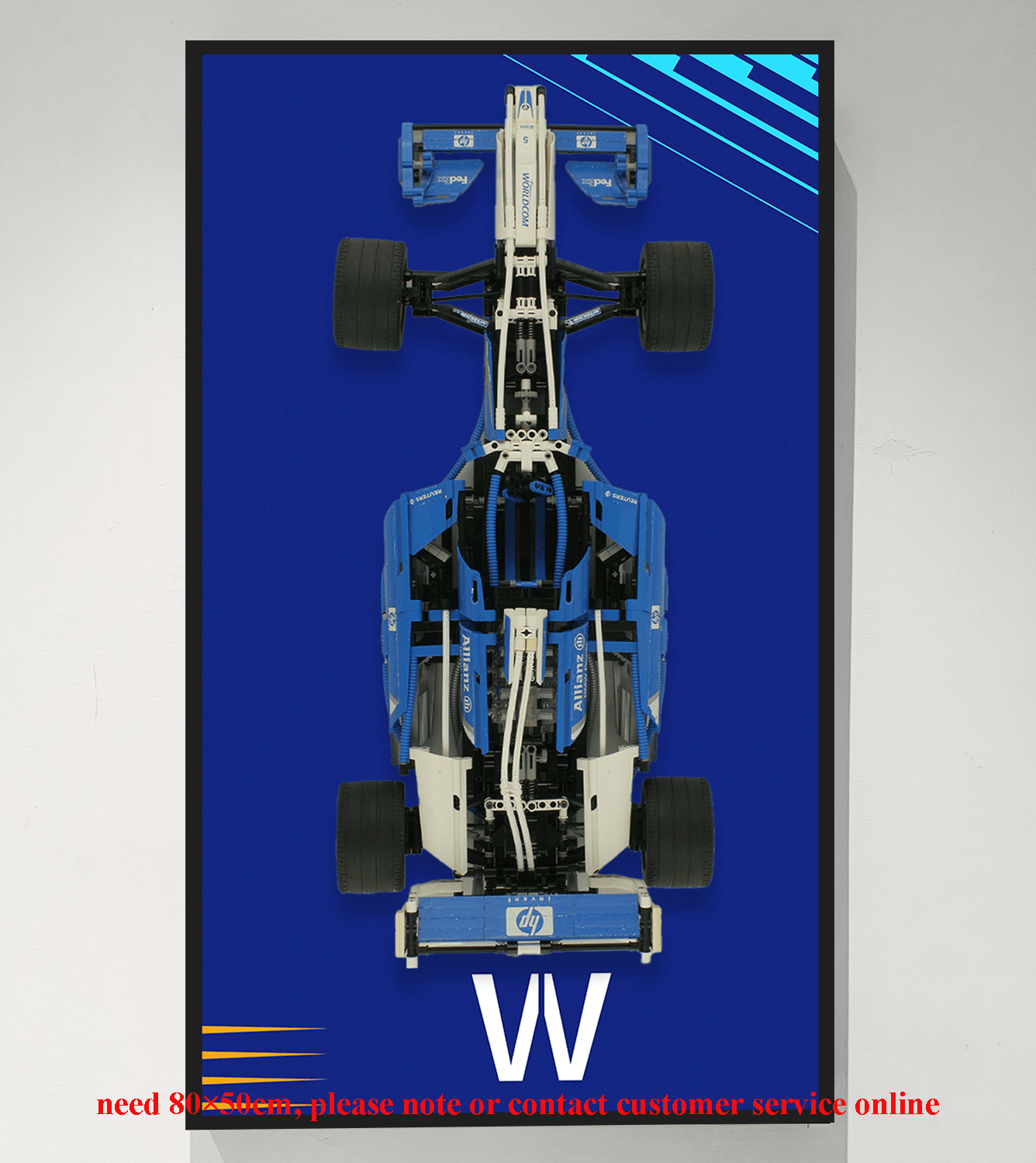 LEGO Williams F1 Team Racer 8461 Wall Display Frame - Premium Showcase for LEGO Formula 1 Car Models - Perfect for Home Office Decor & LEGO Collector Displays