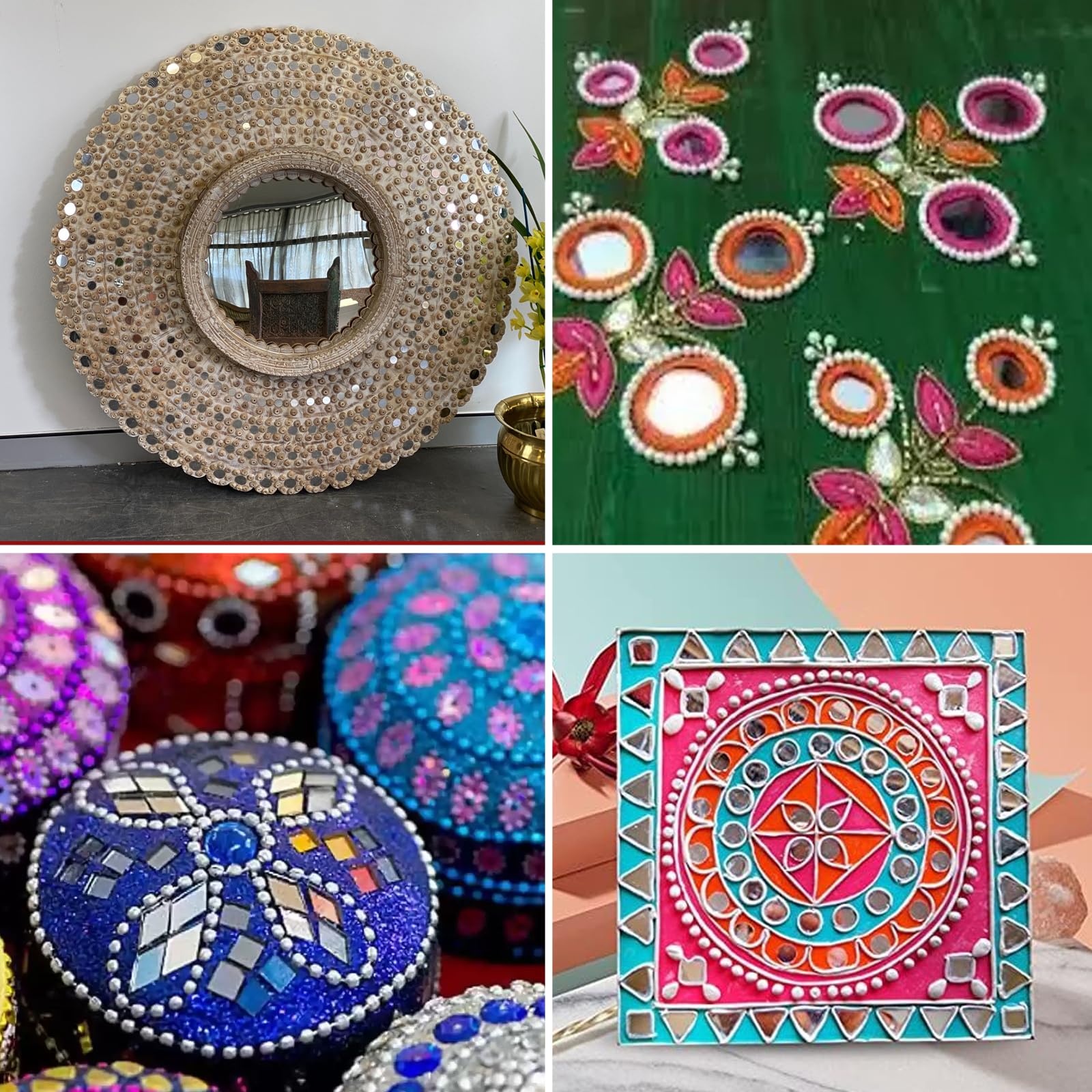 200 Pieces Diamond Shape Mirror Kit for Craft - 20mm Small Mirrors for Lippan Art, Jewelry Making, Sewing, School Projects (Includes Extra Replacement Pieces) - Perfect for DIY Home Decor, Wall Art, and Kids' Creative Activities