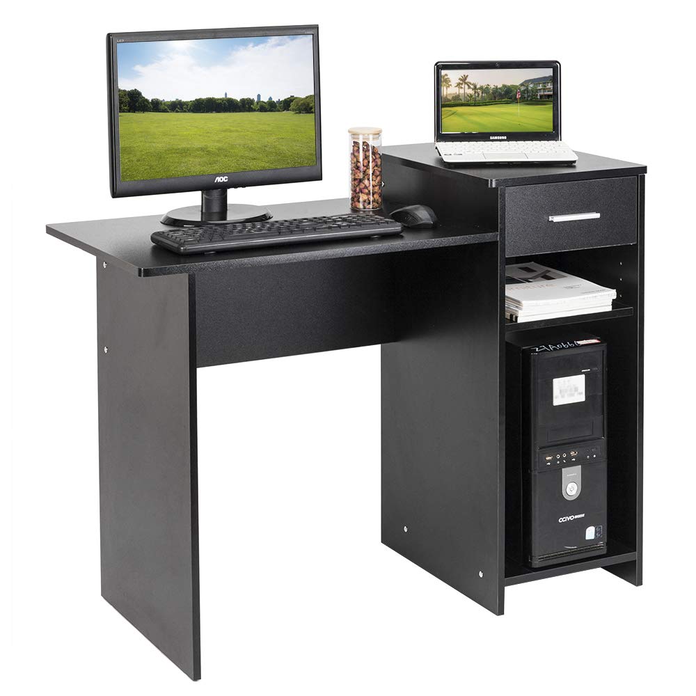 Ergonomic Computer Desk with Storage Drawers - Home Office & Study Writing Desk for PC, Laptop - Perfect for Small Spaces & Remote Work