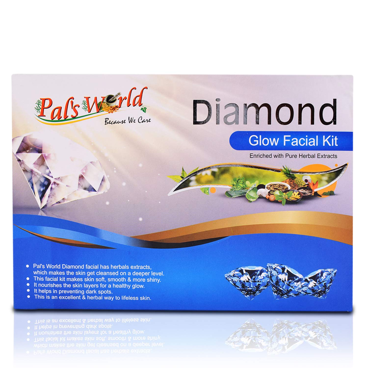 Pal's World Diamond Glow Facial Kit for Women - Professional At-Home Skincare Set with Exfoliating Crystals - Perfect for Spa Night, Self-Care Routine & Bridal Prep