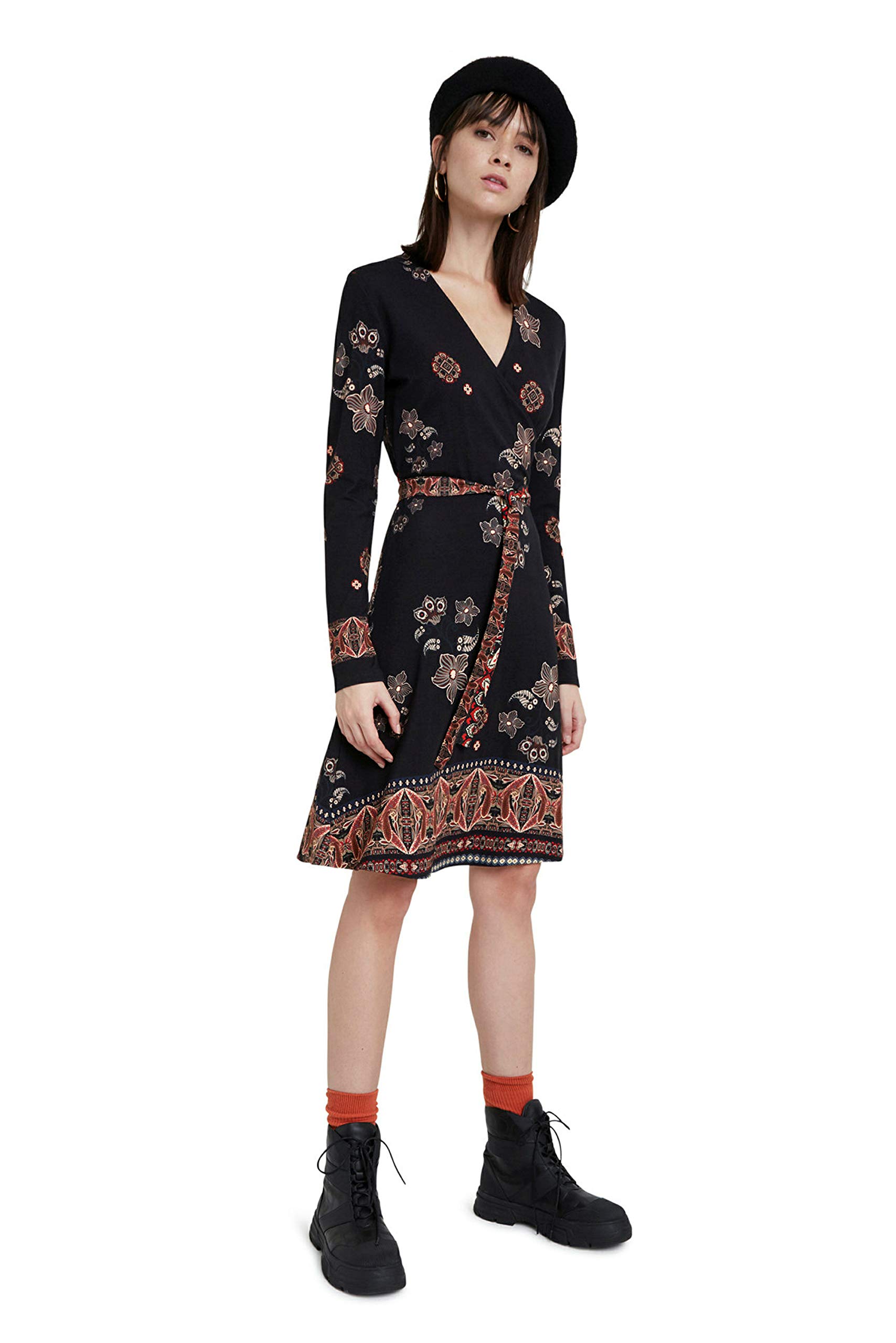 Desigual Women's Long Sleeve Dress - Elegant Floral Print Party & Evening Wear for Special Occasions