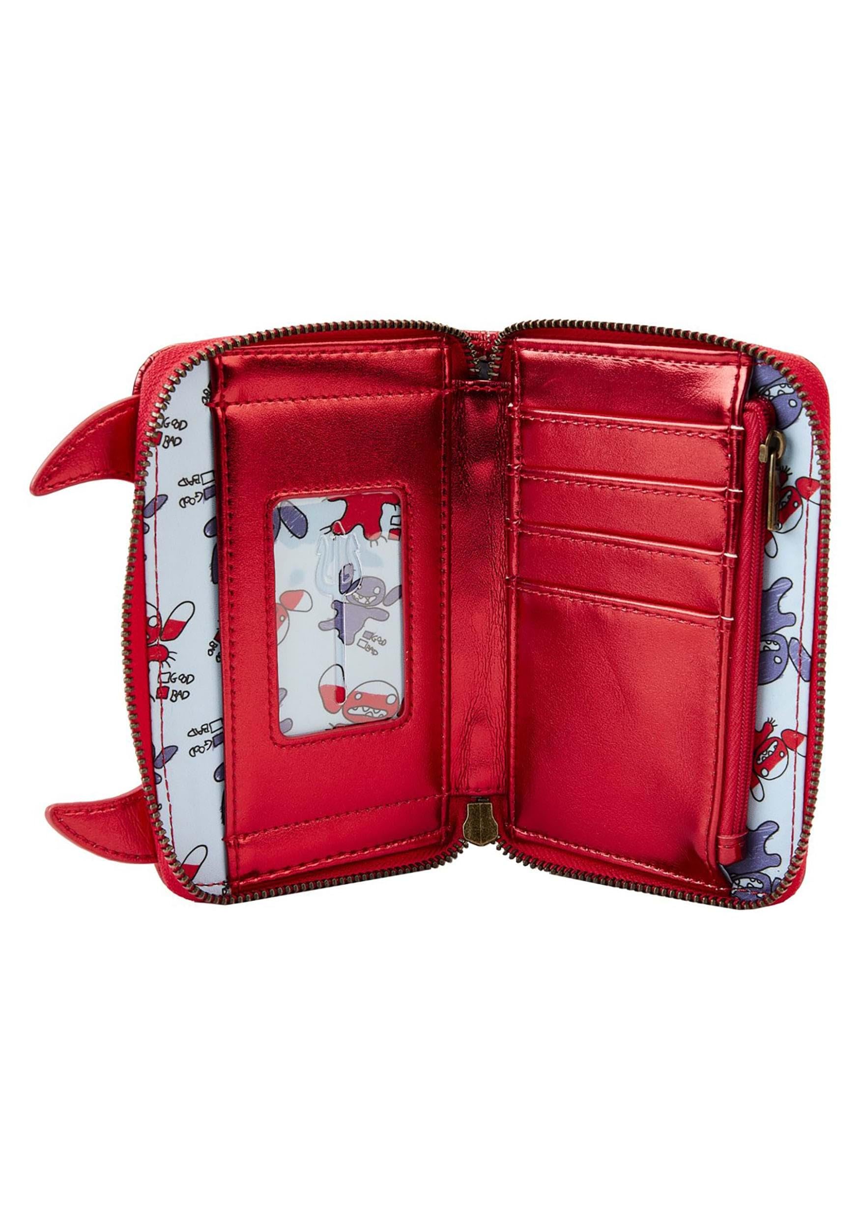 Loungefly Disney Stitch Devil Zip Faux Leather Wallet - Cute Anime Character Wallet for Women, Girls | Perfect for Cosplay, Collectors & Disney Fans