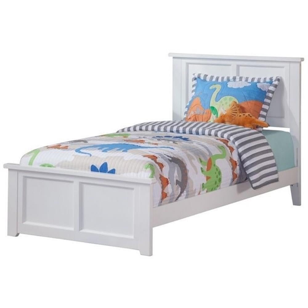 Roseberry Kids Farmhouse Solid Wood Twin XL Platform Bed with USB Charger - White - Perfect for Kids' Bedrooms, Guest Rooms & Small Spaces