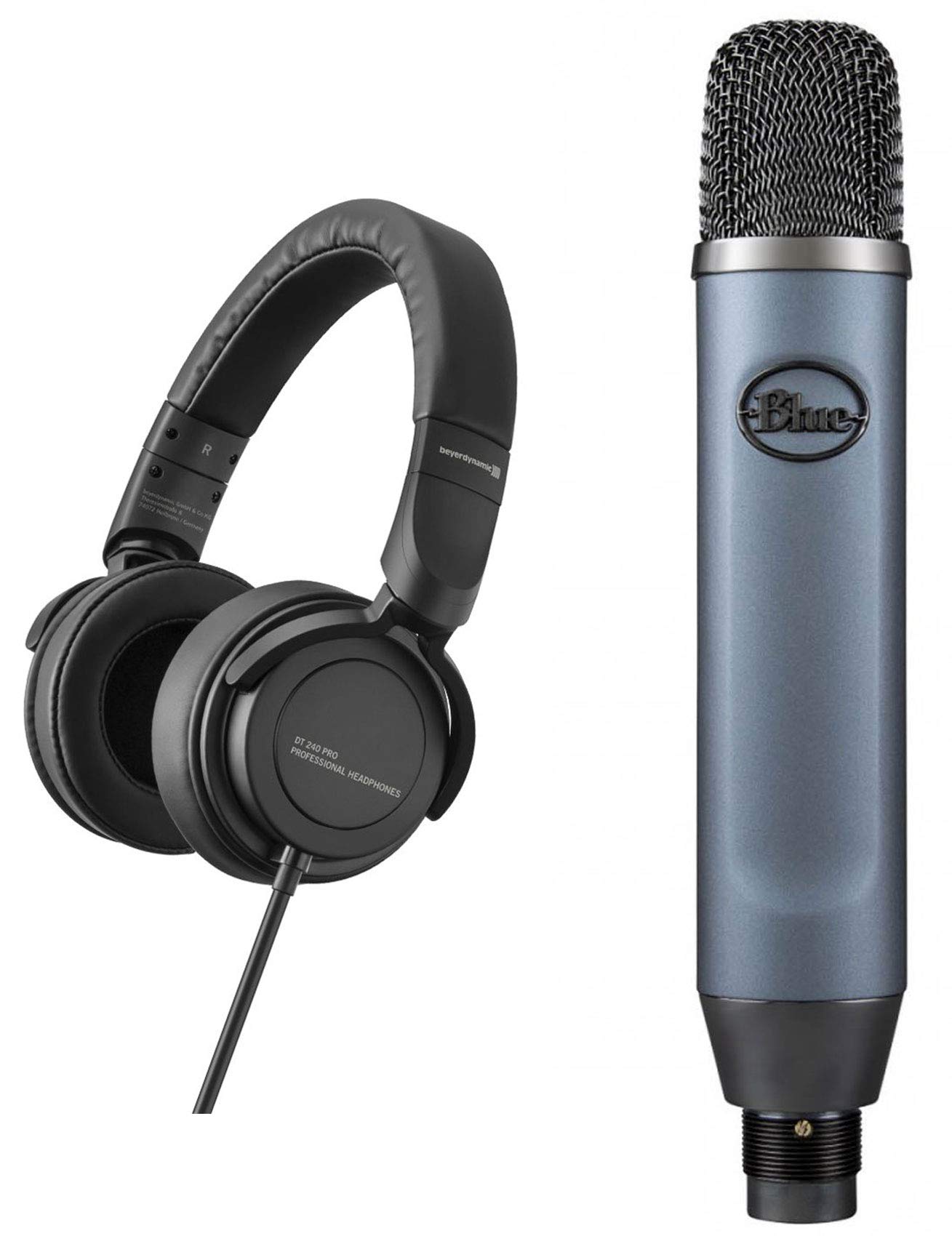 Blue Ember Condenser Recording Microphone & Beyerdynamic DT 240 Pro Headphones Bundle - Professional Studio Recording Equipment for Podcasting, Streaming & Music Production