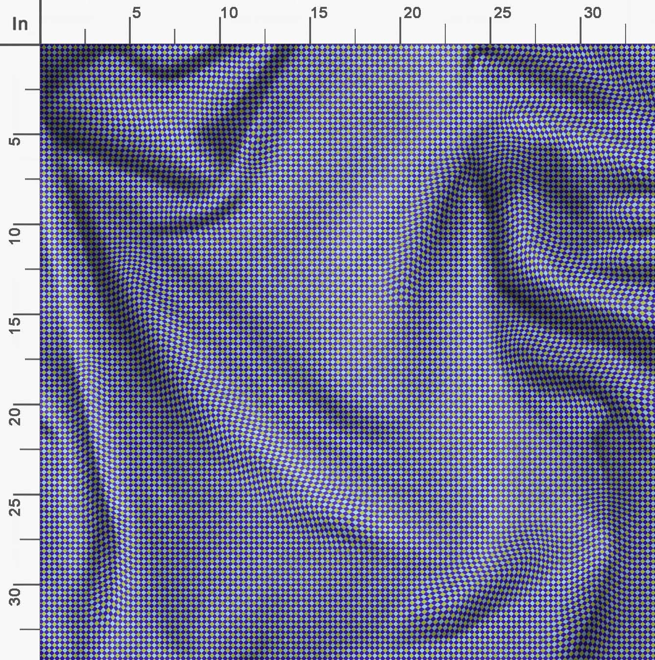 Soimoi Moss Georgette Blue Fabric by The Yard - 42 Inch Wide Diamond Geometric Print Fabric for Dresses, Curtains & Home Decor - Elegant Classic Chiffon Material for Sewing Projects & DIY Crafts