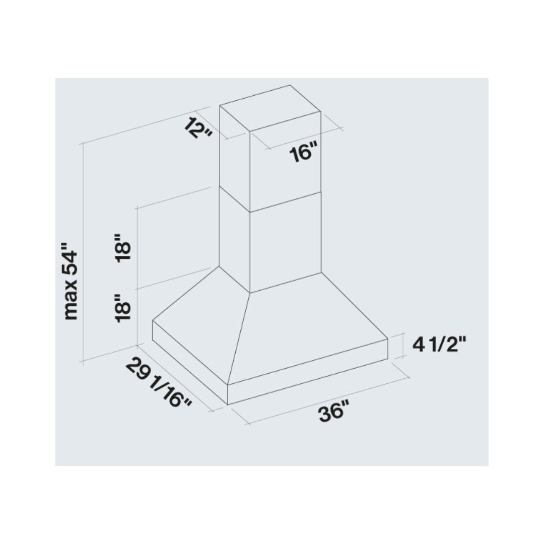 Falmec Pyramid Pro 36 Inch 1000 CFM Stainless Steel Island Mount Range Hood - FPDPR36I9SS 3 | Powerful Kitchen Ventilation for Modern Open-Concept Homes