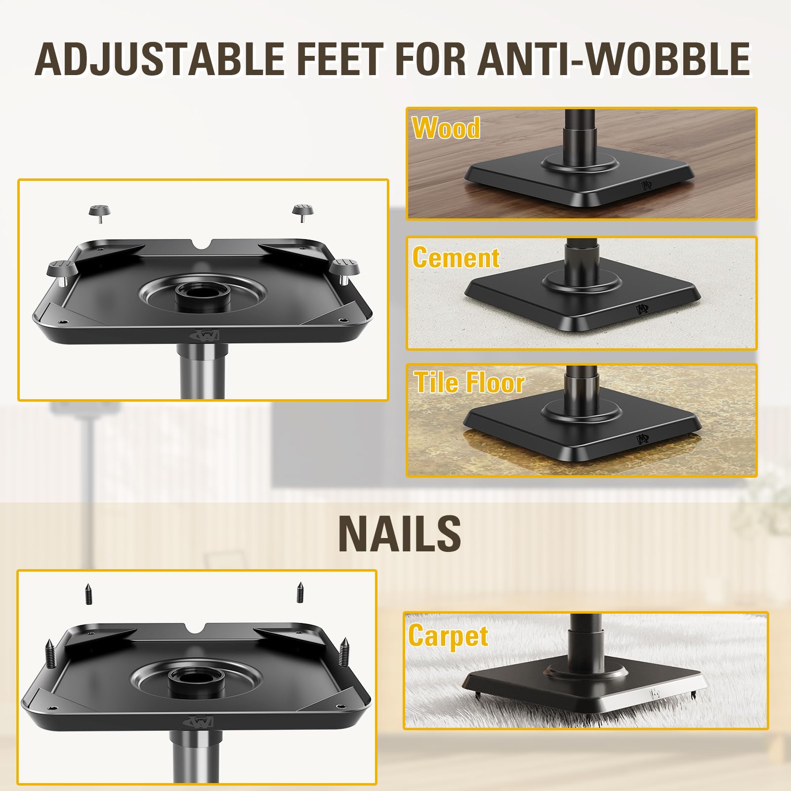 Mounting Dream Universal Speaker Stands - Adjustable Height (33