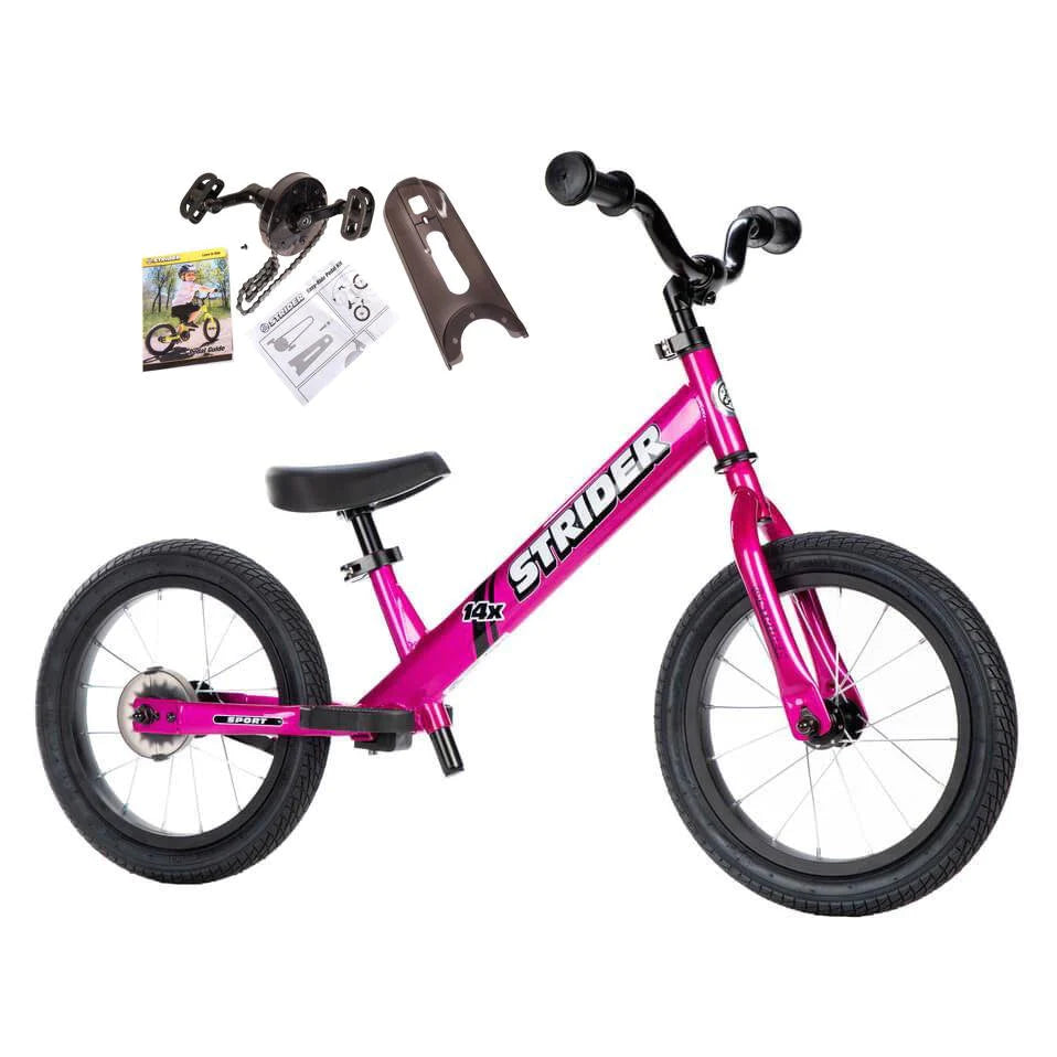 Strider 14x Sport Balance Bike with Pedal Kit - Kids Learning Bike for Ages 3-7 | Perfect for Backyard Riding, Neighborhood Adventures & First Bike Training