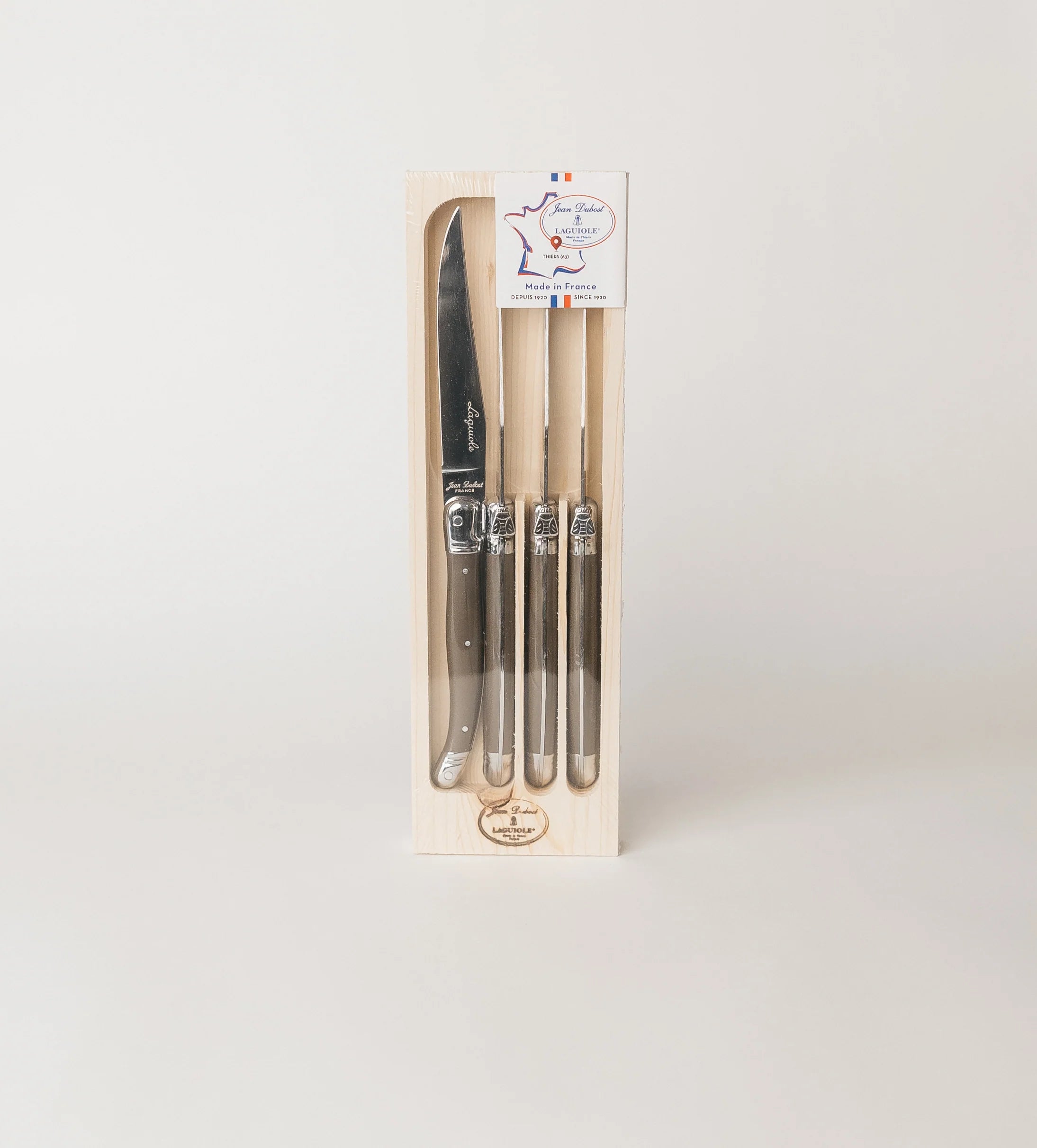 Premium LAGUIOLE Knife Set - 4-Piece High-Quality Stainless Steel Knives for Kitchen, BBQ, and Outdoor Camping
