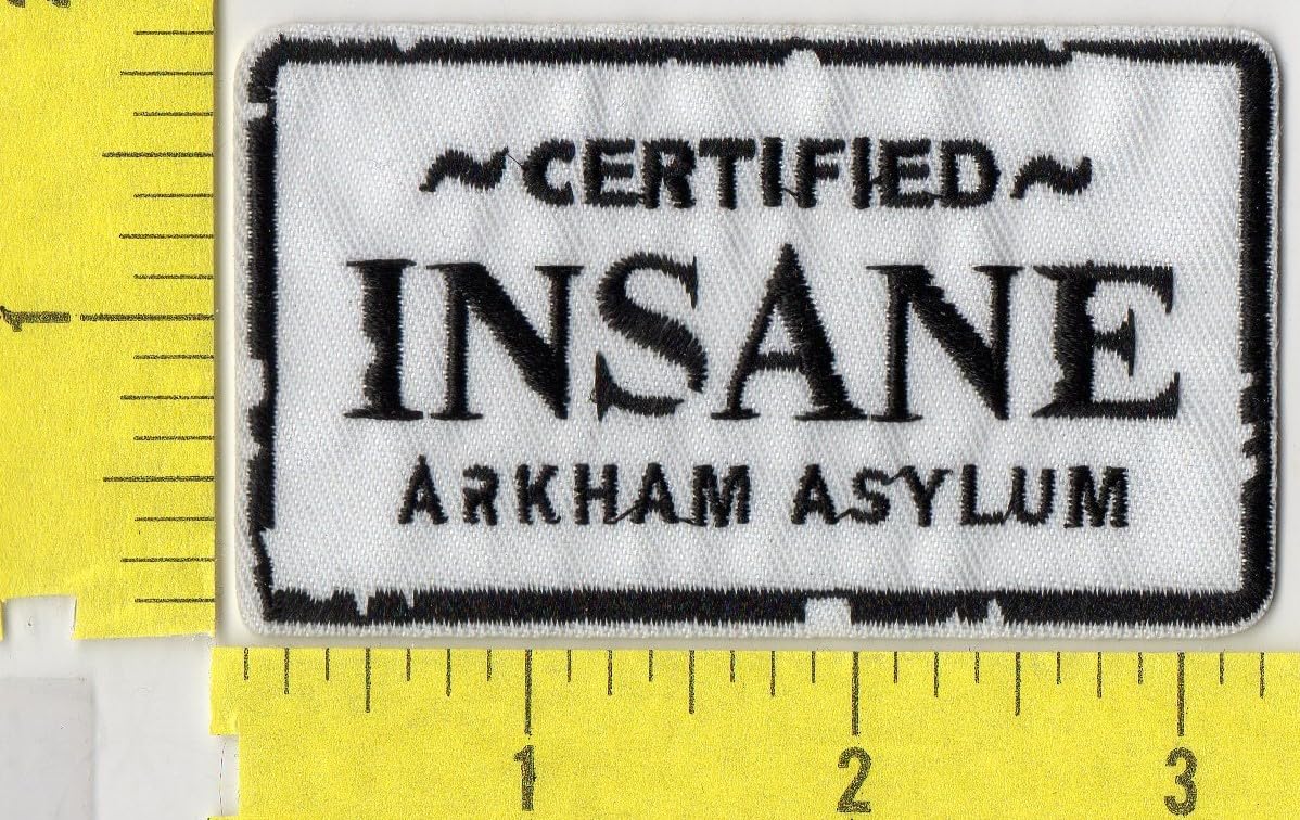 Certified Insane Logo Iron-On Patch - Asylum Approved - DIY Sewing & Clothing Customization for Jackets, Bags & Costumes