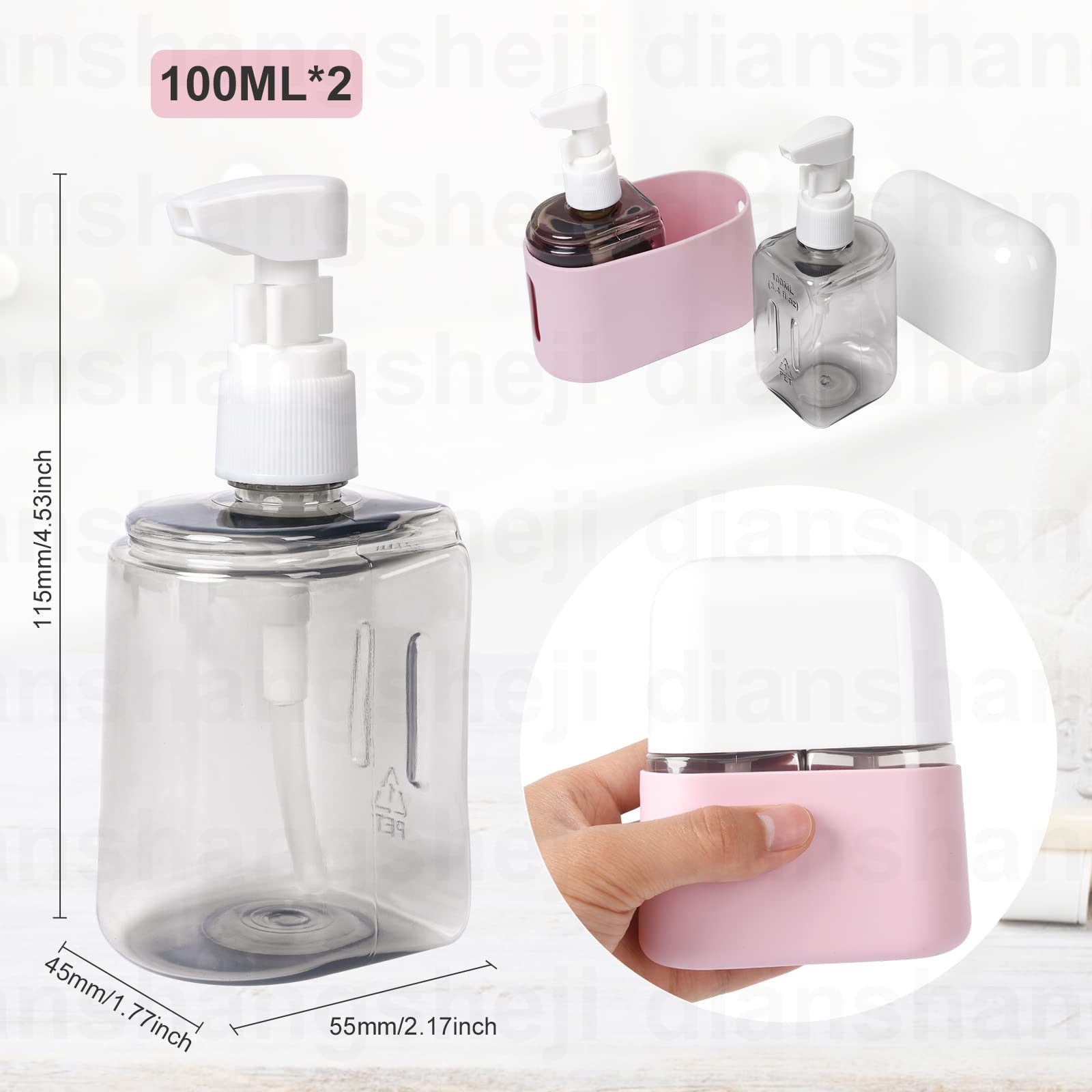 TSA Approved Travel Bottles Set - Leak-Proof Refillable Toiletry Containers for Creams, Perfumes & Shampoos (Pink) | Portable Spray & Pump Bottles with Labels - Perfect for Air Travel, Gym & Vacation Essentials