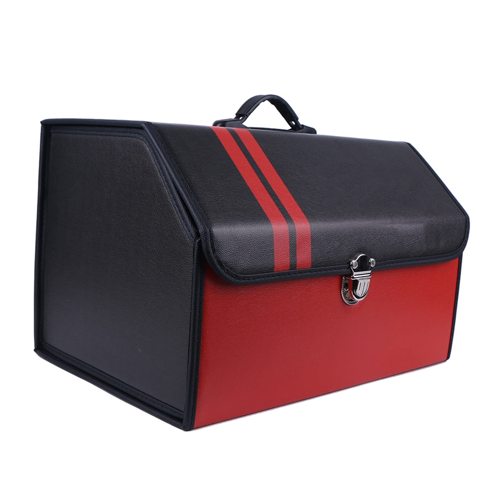ZUUSIRP Car Storage Organizer - PU Leather Trunk Organizer Box, Foldable Auto Storage Bag for SUV, Sedan, Truck | Custom Logo Option | Perfect for Road Trips, Camping & Daily Commute