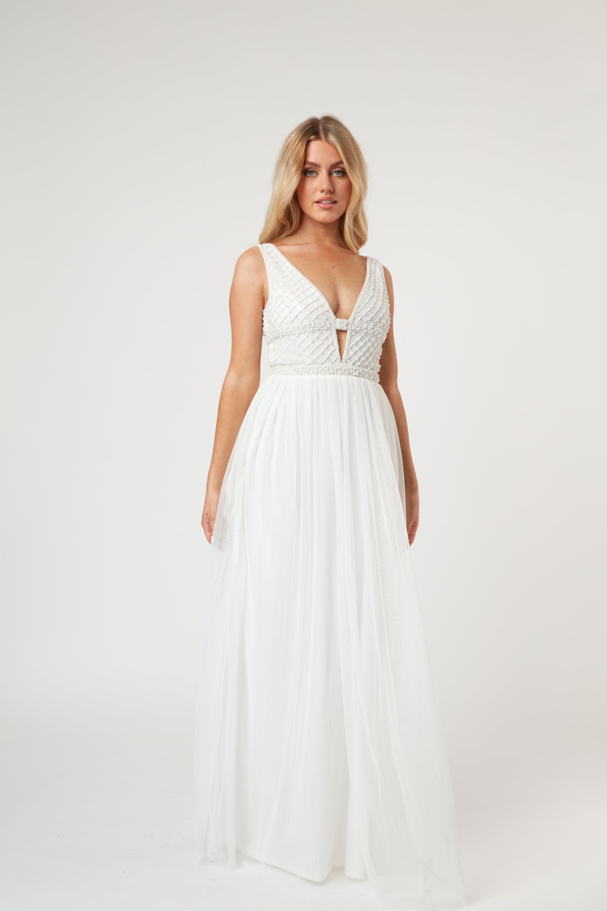 Elegant Myla Pearl Beaded Wedding Dress – Perfect for Bridal Gowns, Formal Events & Special Occasions