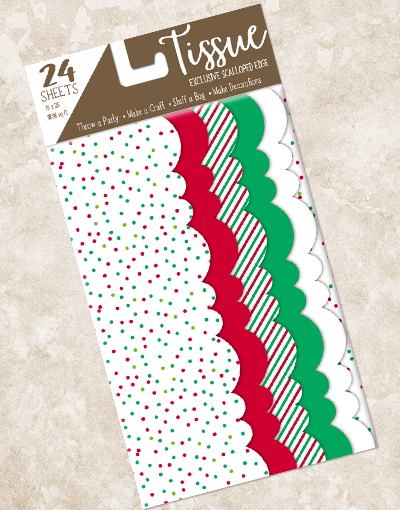 Festive Scalloped Tissue Paper for Gift Wrapping, Party Decorations, and DIY Crafts - Perfect for Christmas, Birthdays, and Special Occasions