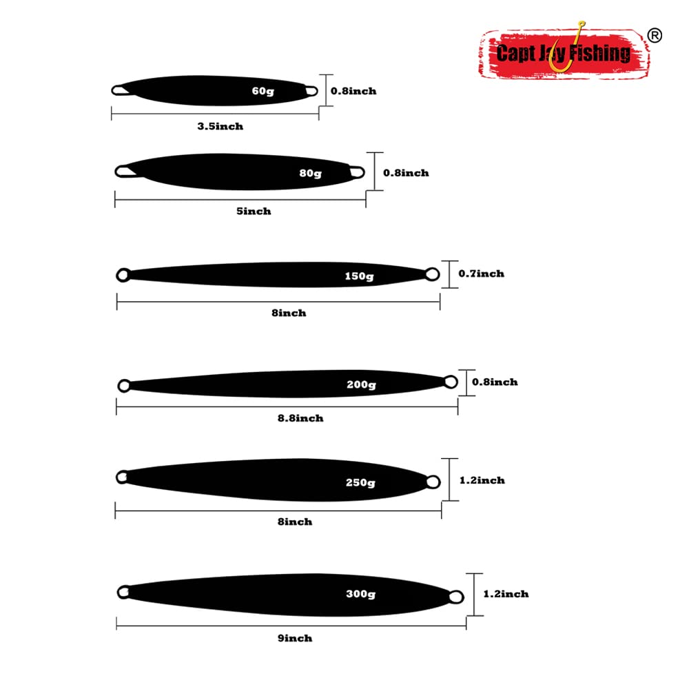 Saltwater Jigs for Speed Jigging & Slow Jigging - Vertical Fishing Lures with Pitching Action - Premium Artificial Jigging Lures for Saltwater Fishing | Perfect for Offshore, Deep Sea & Coastal Fishing Adventures