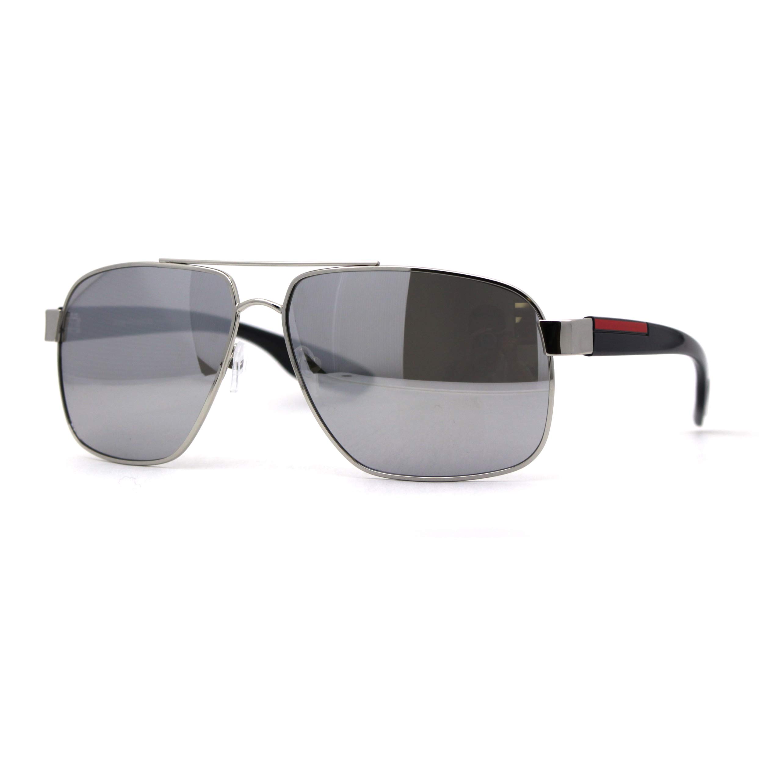 Men's Retro Rectangle Mirrored Lens Aviator Sunglasses - Polarized UV Protection for Driving, Outdoor Sports & Fashion