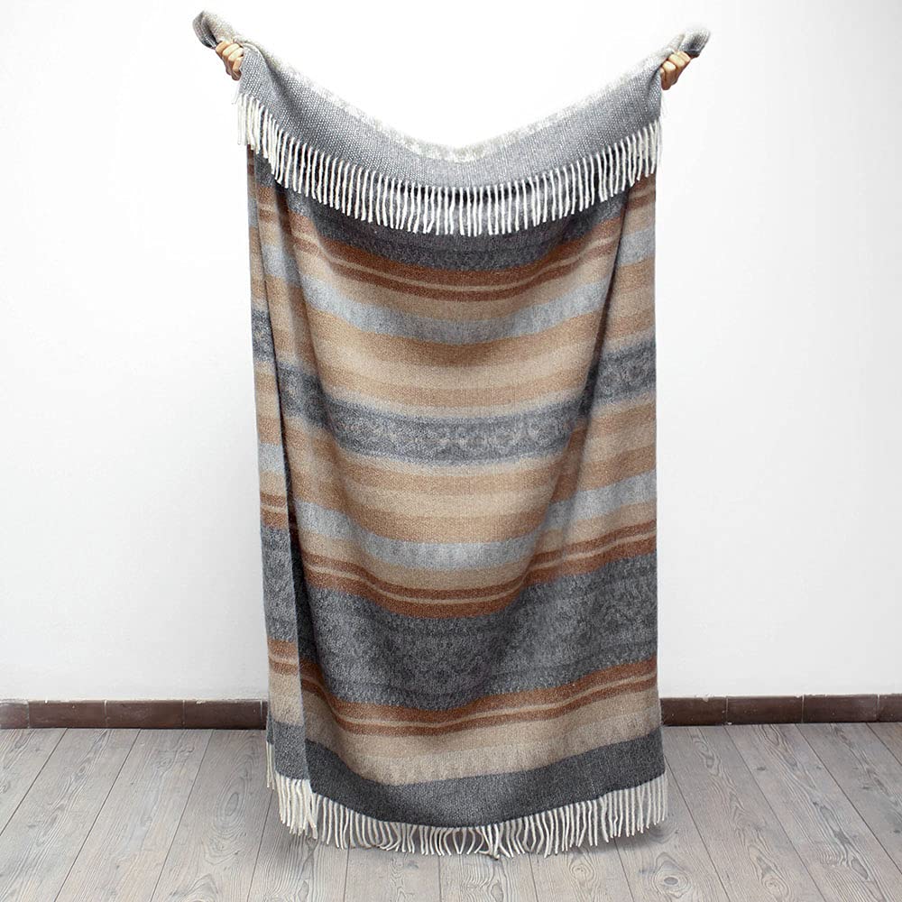 Premium Alpaca Wool Cherokee Style Blanket Throw - Soft & Warm Handmade Weaving for Home Decor, Sofa, Bed, and Travel - Cozy Gift for Winter & Fall