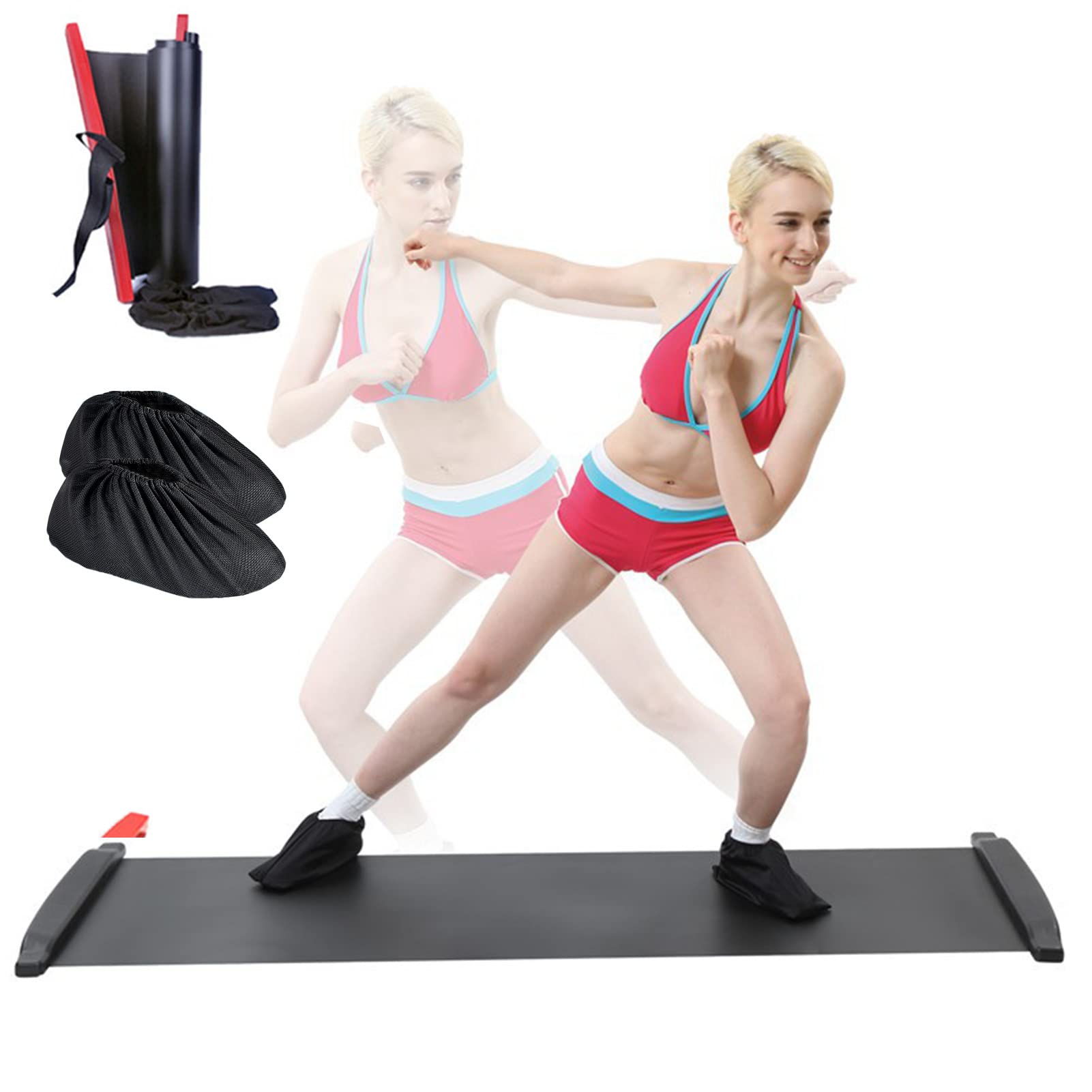Portable Slide Board for Ice Hockey Training - Non-Slip Yoga Glide Mat & Skating Balance Board - Fitness Equipment for Adults & Kids - Perfect for Home Workouts, Yoga, Hockey Practice & Ski Training