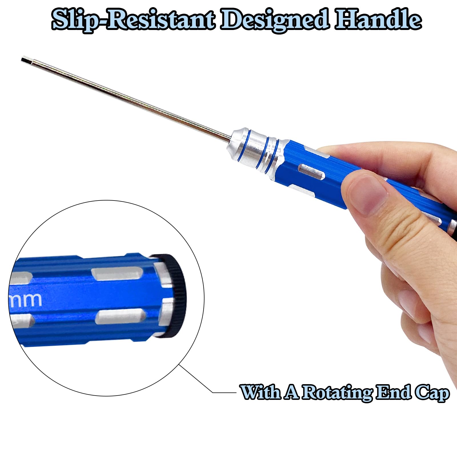 Premium RC Tool Kit - 1.5mm 2.0mm 2.5mm 3.0mm Hex Allen Screwdriver Set for RC Car, Boat, Drone & Helicopter Repair - Durable Blue Handle Tools for Hobbyists & DIY Enthusiasts - Perfect for Maintenance, Upgrades & Field Repairs