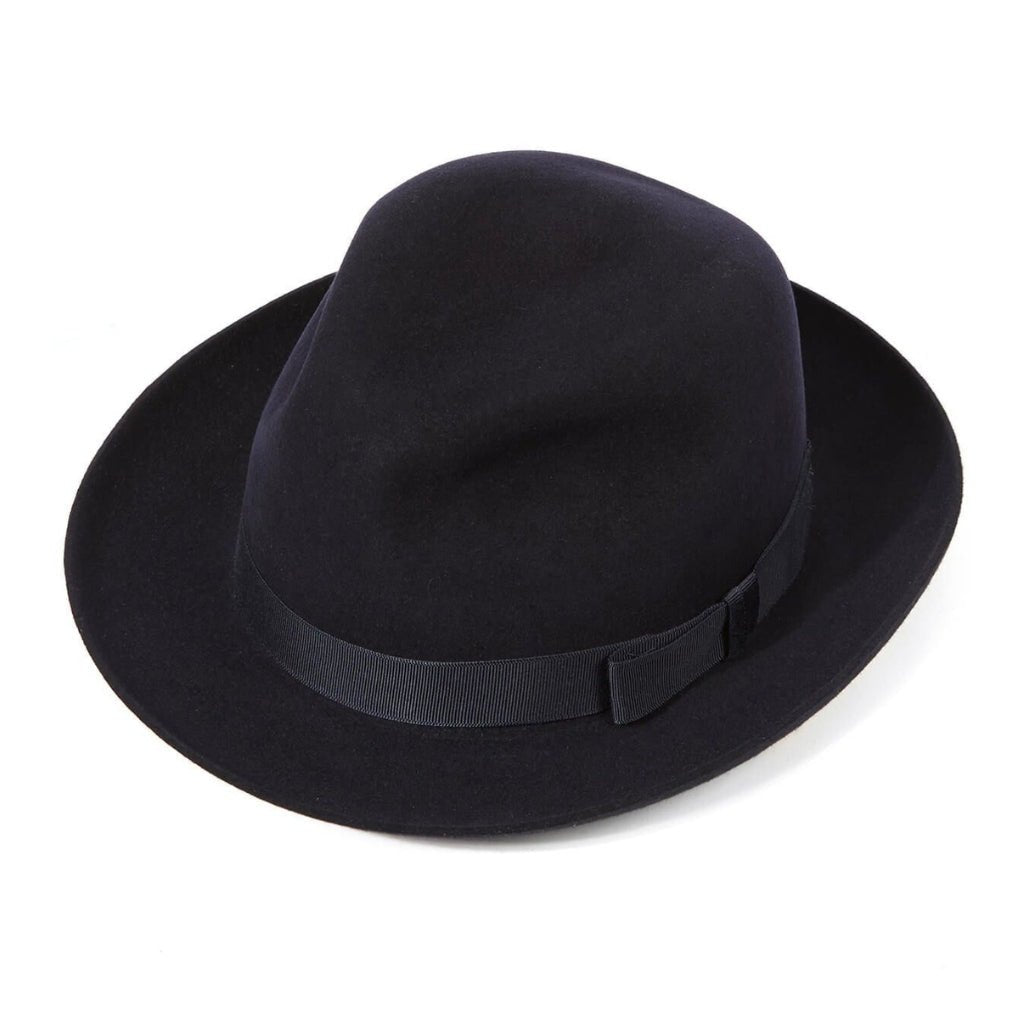 Christys' Epsom Racing Trilby Hat in Navy Blue – Classic Wool Felt Trilby for Men, Perfect for Horse Racing, Weddings & Smart Casual Occasions