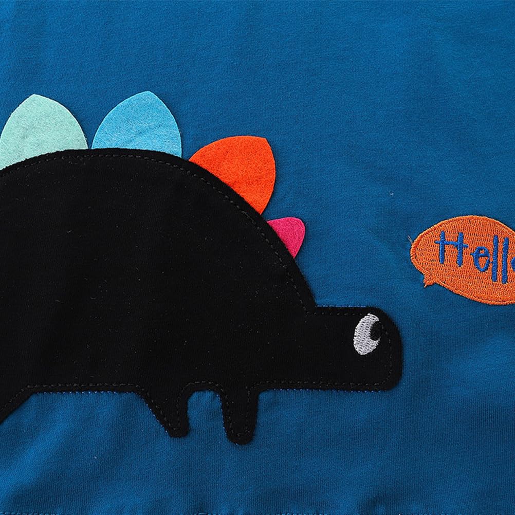 Dinosaur Baby Boy Outfits - 2 Piece Summer Set with Short Sleeve Top & Cute Shorts | Breathable Cotton Toddler Clothes for Newborn to 7 Years | Perfect for Playdates, Daycare & Outdoor Adventures