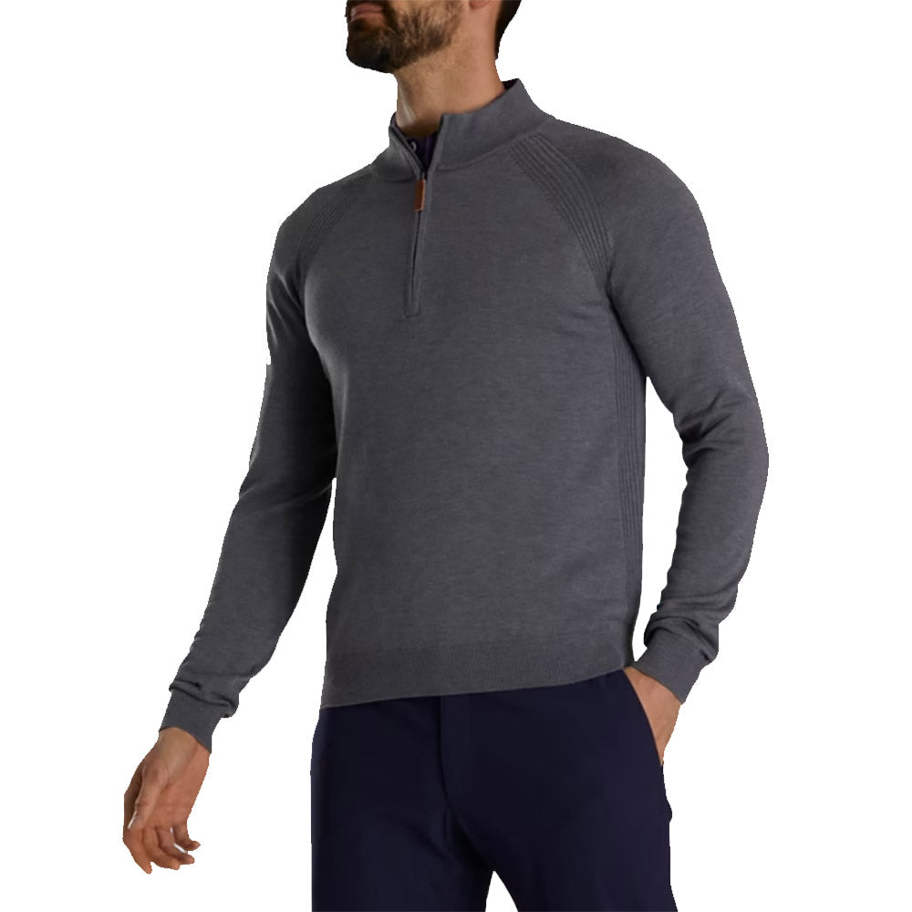 FootJoy Men's Half Zip Golf Sweater - Lightweight, Breathable & Moisture-Wicking Performance Pullover for Golfers | Perfect for Cool Weather Rounds & Clubhouse Wear