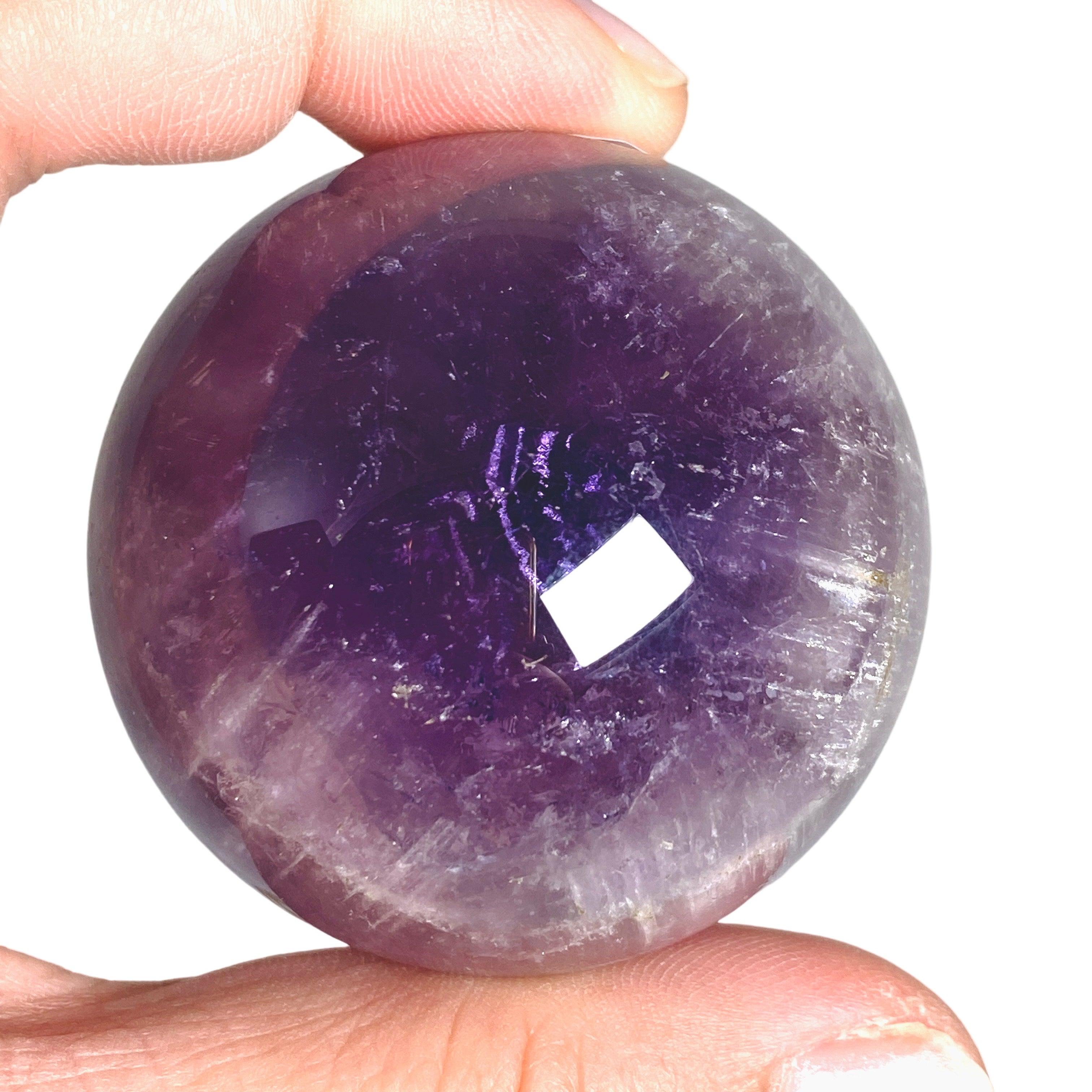 Natural Amethyst Crystal Sphere - AMS 02 Healing Stone for Meditation, Reiki, and Home Decor | Perfect for Spiritual Healing, Energy Work, and Office Desk Display