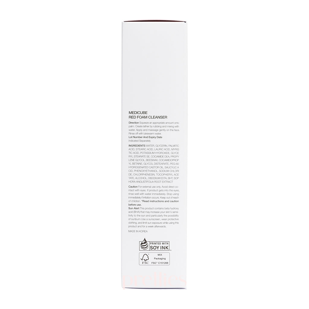 Medicube Red Foam Cleanser 120ml - Deep Pore Cleansing for Acne Prone Skin | Korean Skincare for Oily & Sensitive Skin | Daily Face Wash for Clear Complexion